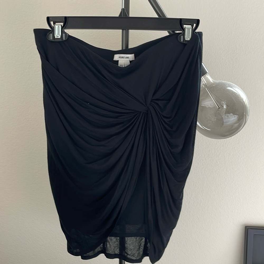 Helmut lang black twist skirt